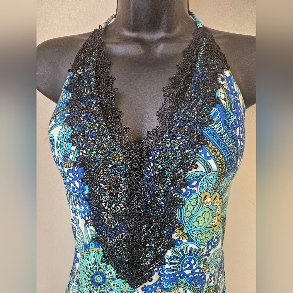 Swim Mermaid By Anthropologie Size M Floral Halter One-Piece Swimsuit - Picture 5 of 5